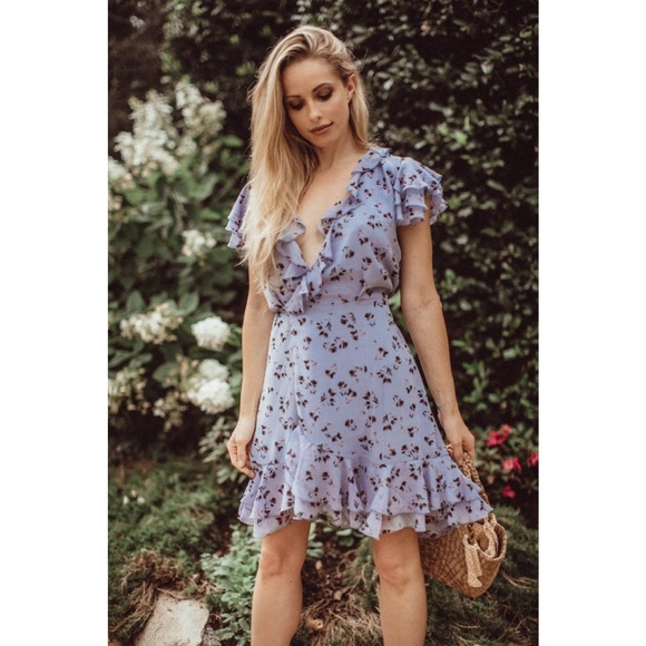 Wayf Dresses & Skirts - WAYF Madlyn Mini Ruffle Wrap Dress